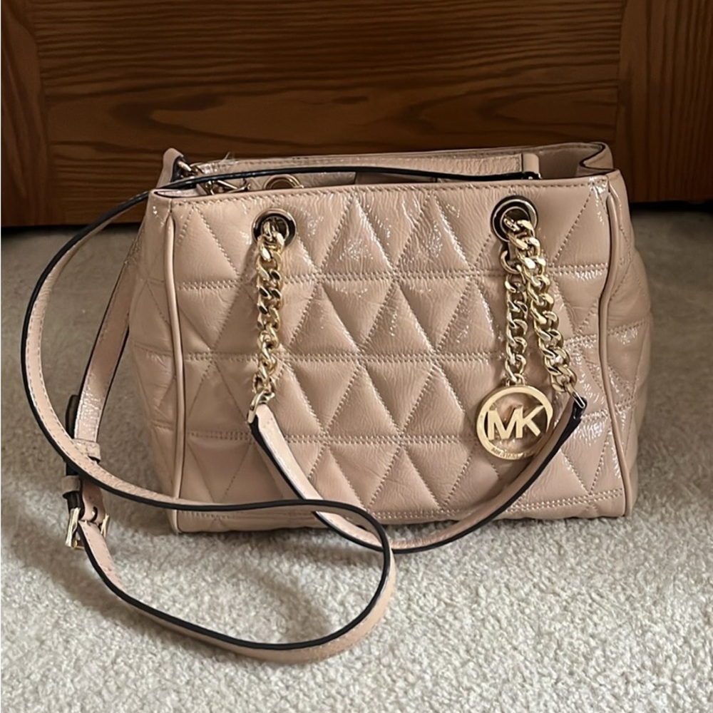 Michael Kors Leather Susannah Medium NS Tote Crossbody Bag